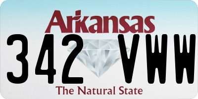 AR license plate 342VWW