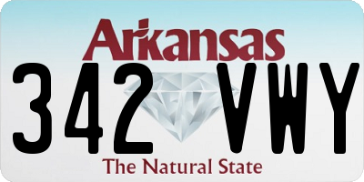 AR license plate 342VWY