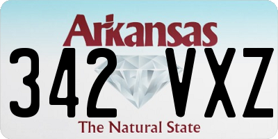 AR license plate 342VXZ