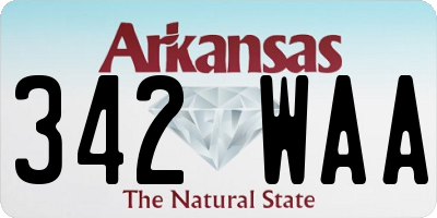 AR license plate 342WAA