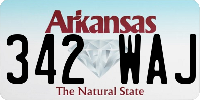 AR license plate 342WAJ