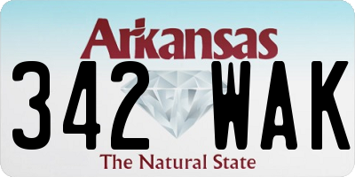 AR license plate 342WAK