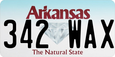 AR license plate 342WAX