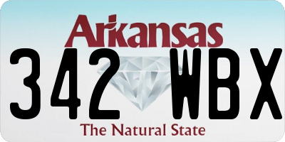AR license plate 342WBX