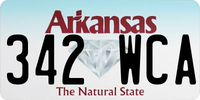 AR license plate 342WCA