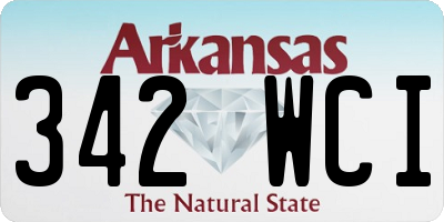 AR license plate 342WCI