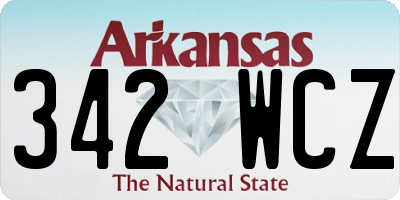 AR license plate 342WCZ