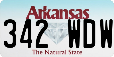 AR license plate 342WDW