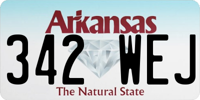 AR license plate 342WEJ