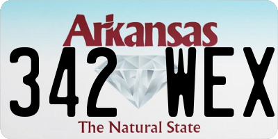 AR license plate 342WEX