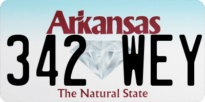 AR license plate 342WEY