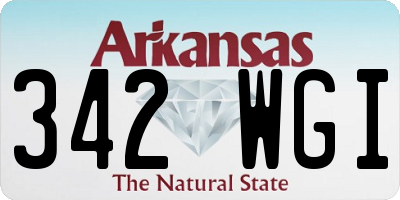 AR license plate 342WGI