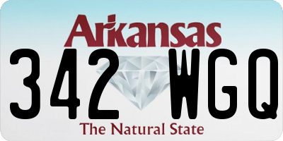 AR license plate 342WGQ