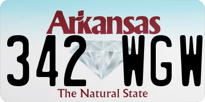 AR license plate 342WGW