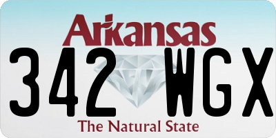 AR license plate 342WGX