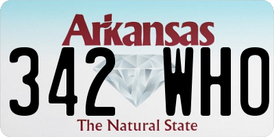 AR license plate 342WHO