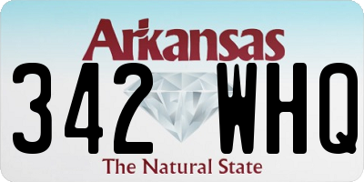 AR license plate 342WHQ