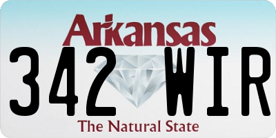 AR license plate 342WIR