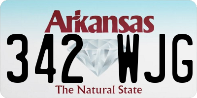 AR license plate 342WJG