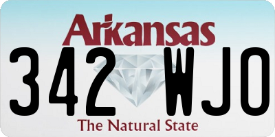 AR license plate 342WJO