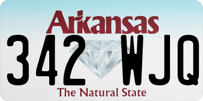 AR license plate 342WJQ
