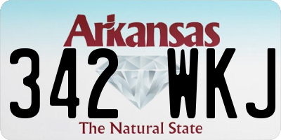 AR license plate 342WKJ