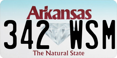 AR license plate 342WSM