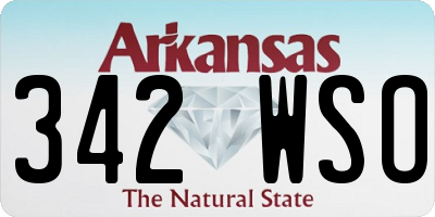 AR license plate 342WSO