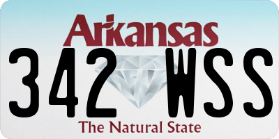 AR license plate 342WSS