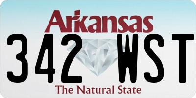 AR license plate 342WST