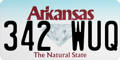 AR license plate 342WUQ
