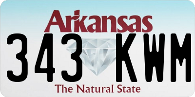AR license plate 343KWM