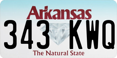 AR license plate 343KWQ