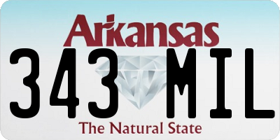 AR license plate 343MIL