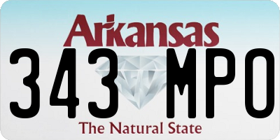 AR license plate 343MPO