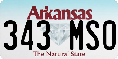 AR license plate 343MSO
