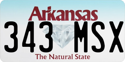 AR license plate 343MSX