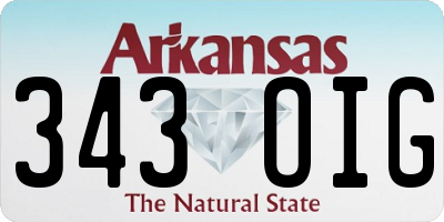 AR license plate 343OIG