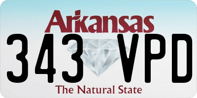 AR license plate 343VPD