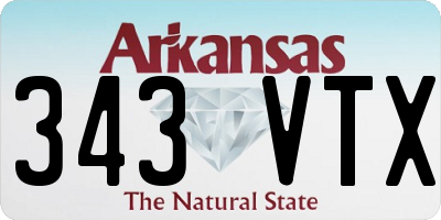 AR license plate 343VTX