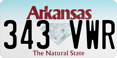 AR license plate 343VWR