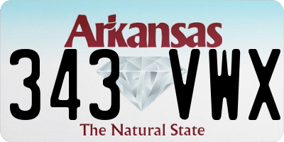 AR license plate 343VWX