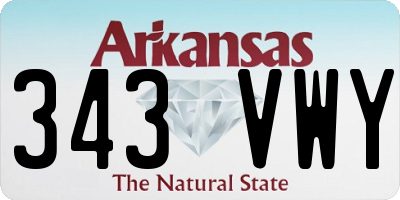 AR license plate 343VWY