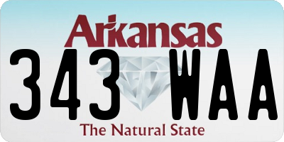 AR license plate 343WAA