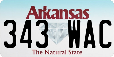 AR license plate 343WAC