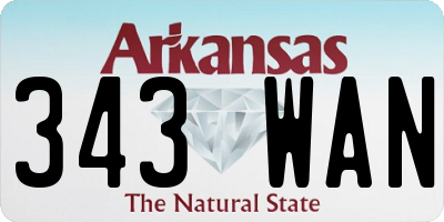 AR license plate 343WAN
