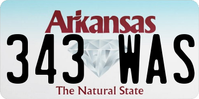AR license plate 343WAS