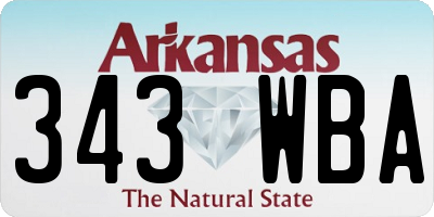 AR license plate 343WBA