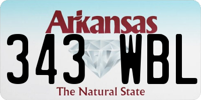 AR license plate 343WBL