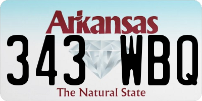 AR license plate 343WBQ